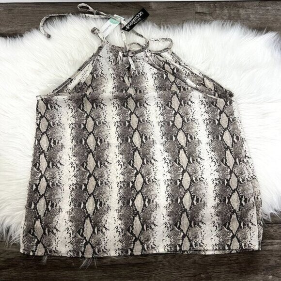 Papermoon Stitch Fix Petite MP Medium Barita Keyhole Tank Blouse Animal Print - Picture 6 of 6